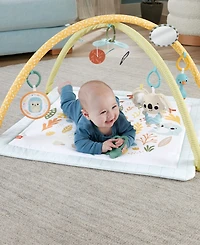 Fisher-Price Simply Senses Newborn Gym Baby Activity Mat with 6 Sensory Toys