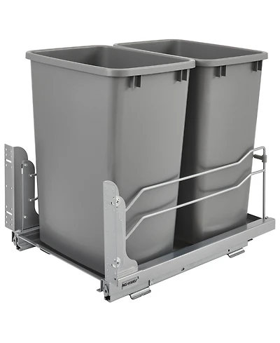 Rev-a-Shelf Double Pull Out Trash Can 35 Qt with Soft-Close, 53WC-1835SCDM-217