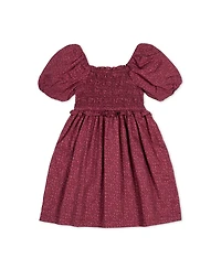 Hope & Henry Toddler Girls Organic Short Bubble Sleeve Smocked Dress