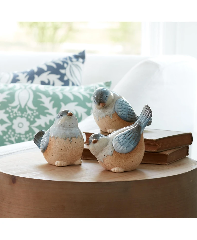 Slickblue Set of 3 Decorative Bird Figurines Elegant Home Decor Accents