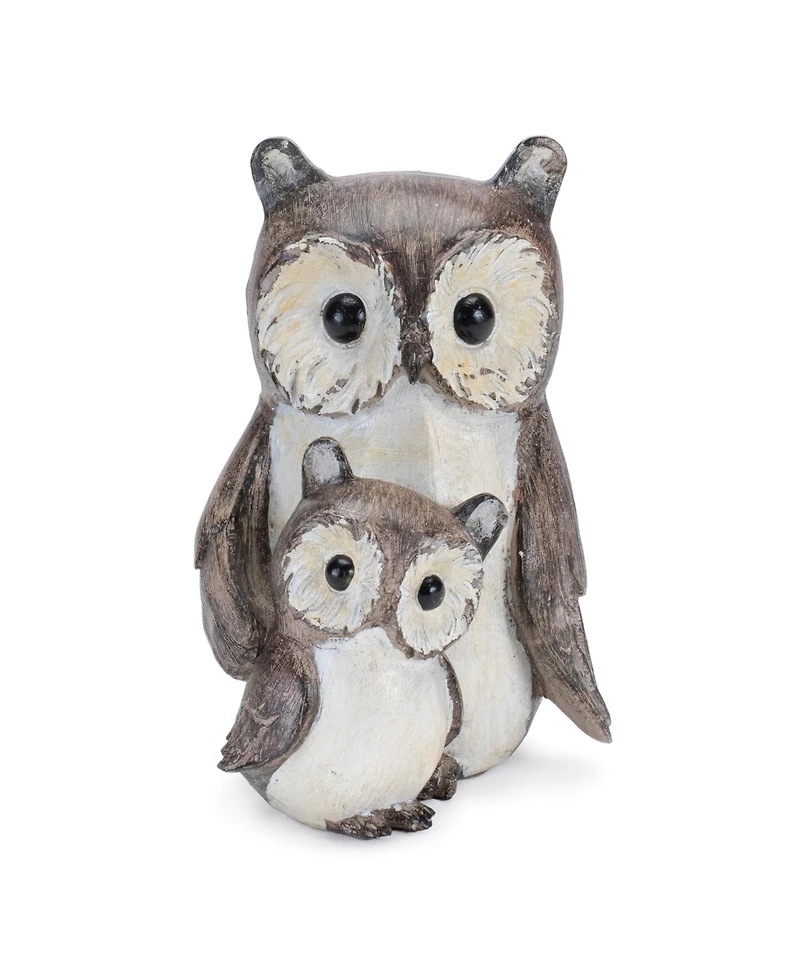 Slickblue Owl with Baby Figurine Charming Family Home Decor Accent (Set of 4)