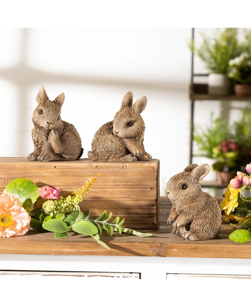 Slickblue Decorative Bunny Figurine Charming Home Decor Accent (Set of 3)
