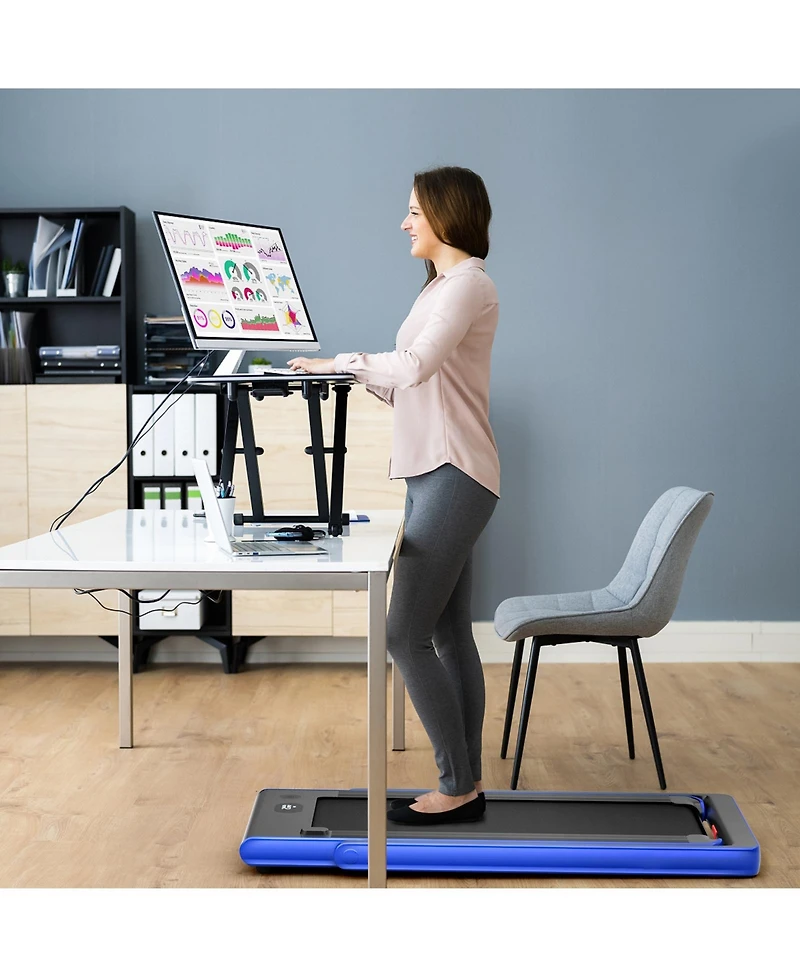2-in-1 Electric Motorized Health and Fitness Folding Treadmill with Dual Display