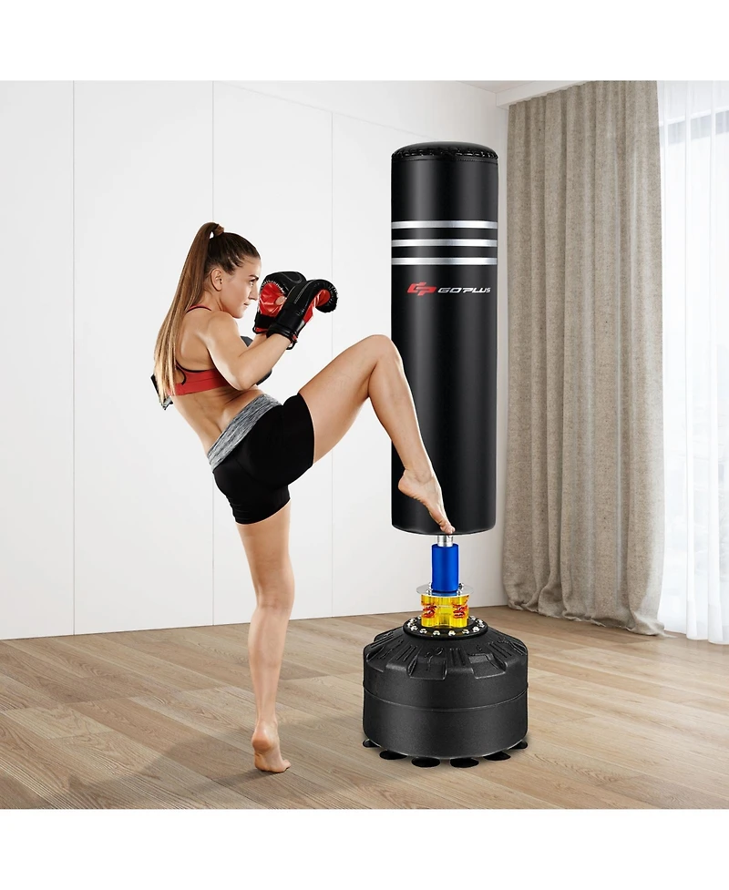 Vebreda 70 Inch Freestanding Punching Boxing Bag with 12 Suction Cup Base