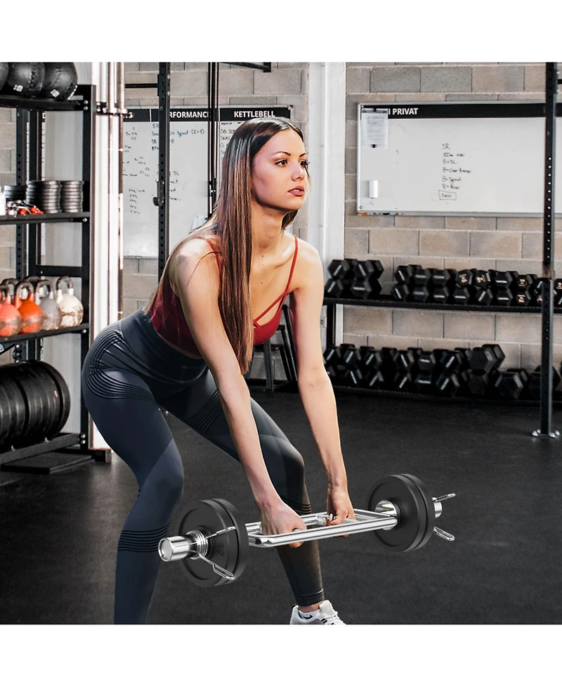 Vebreda 700 Lbs Olympic Triceps Bar with Knurled Handles for Squats Deadlifts Shrugs