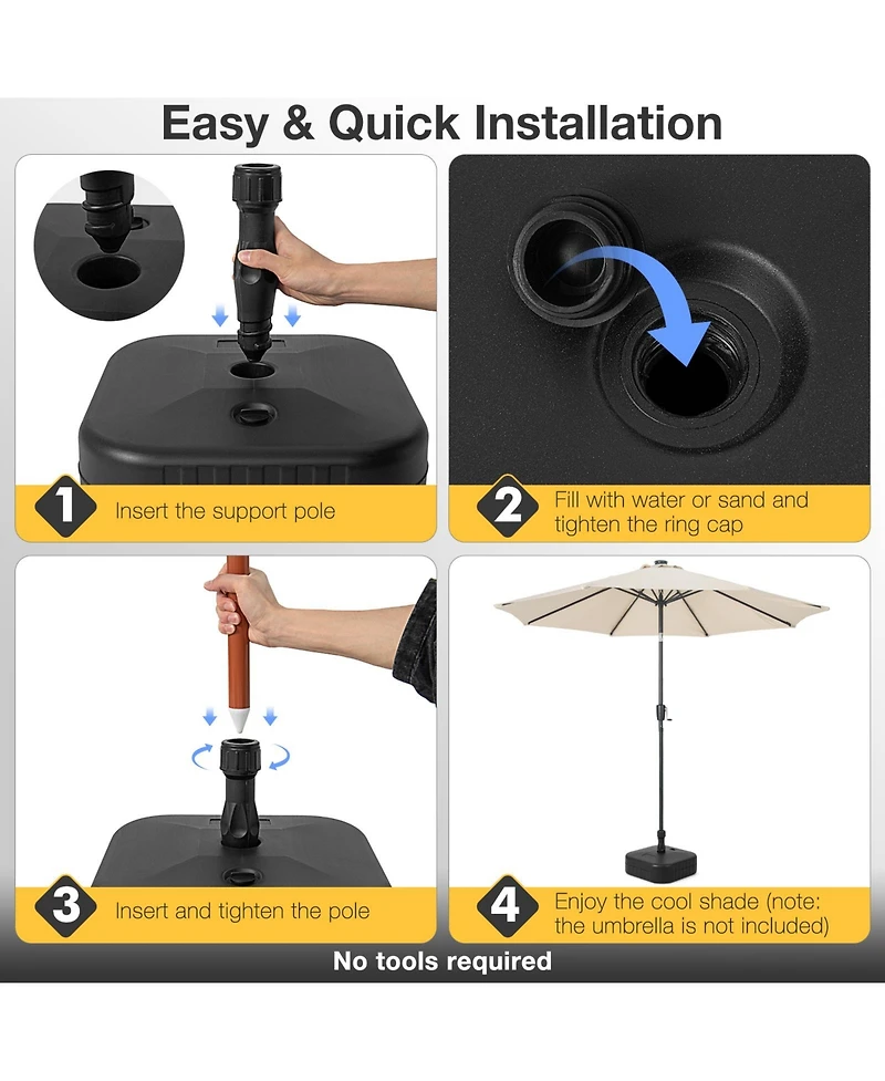 Givimo Patio Fillable Umbrella Base Fit 1.5 Inch Umbrella Poles for Yard Poolside