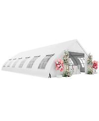 Givimo 20 x 40 Ft Peach Shaped Party Tent Wedding Canopy with Zipper Doors