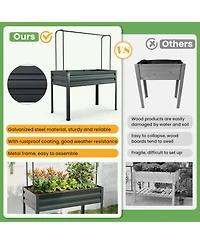 Skonyon 3-in-1 Raised Garden Bed with Greenhouse Cover and Trellis