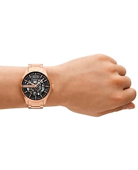 A|X Armani Exchange Men's Automatic Three-Hand Rose Gold Stainless Steel Watch 46MM