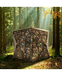 Vebreda 3 Person Portable Pop-Up Ground Tent with Gun Ports and Carrying Bag