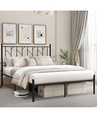 Sugift Queen Size Platform Bed Frame with Sturdy Metal Slat Support