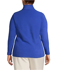 Lands' End Plus Thermacheck 100 Fleece Quarter Zip Pullover Top