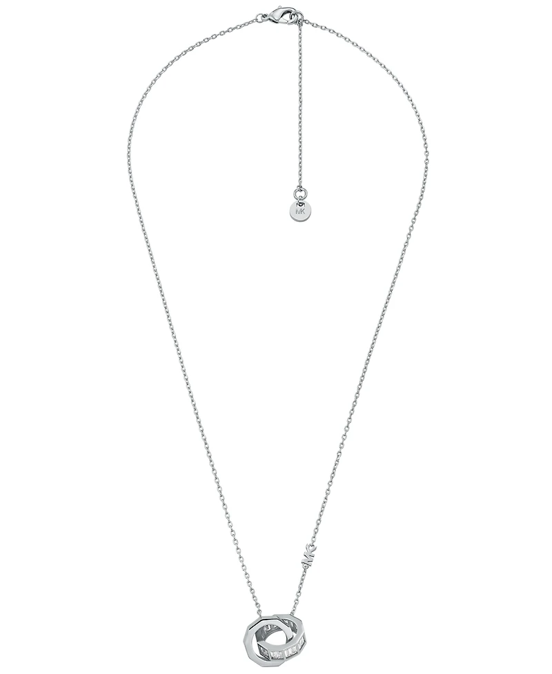 Michael Kors Brass Baguette Interlocking Pendant Necklace