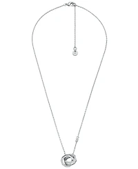 Michael Kors Brass Baguette Interlocking Pendant Necklace