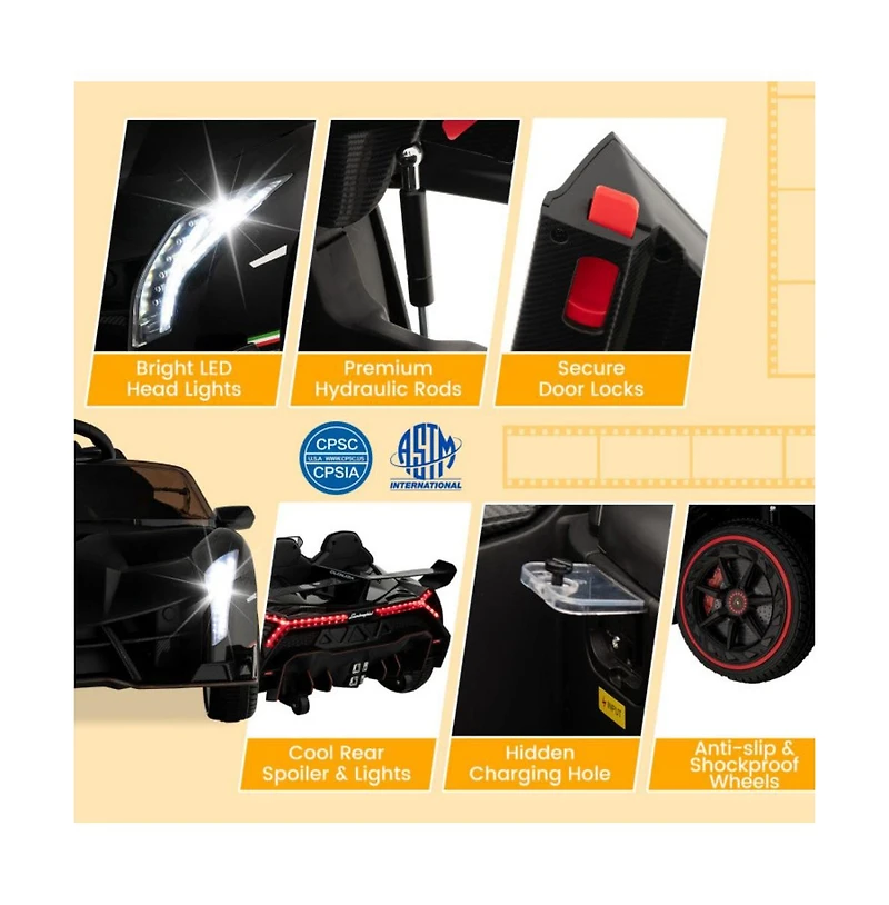 12V Licensed Lamborghini 4WD Kids Ride-on Sports Car with 2.4G Remote