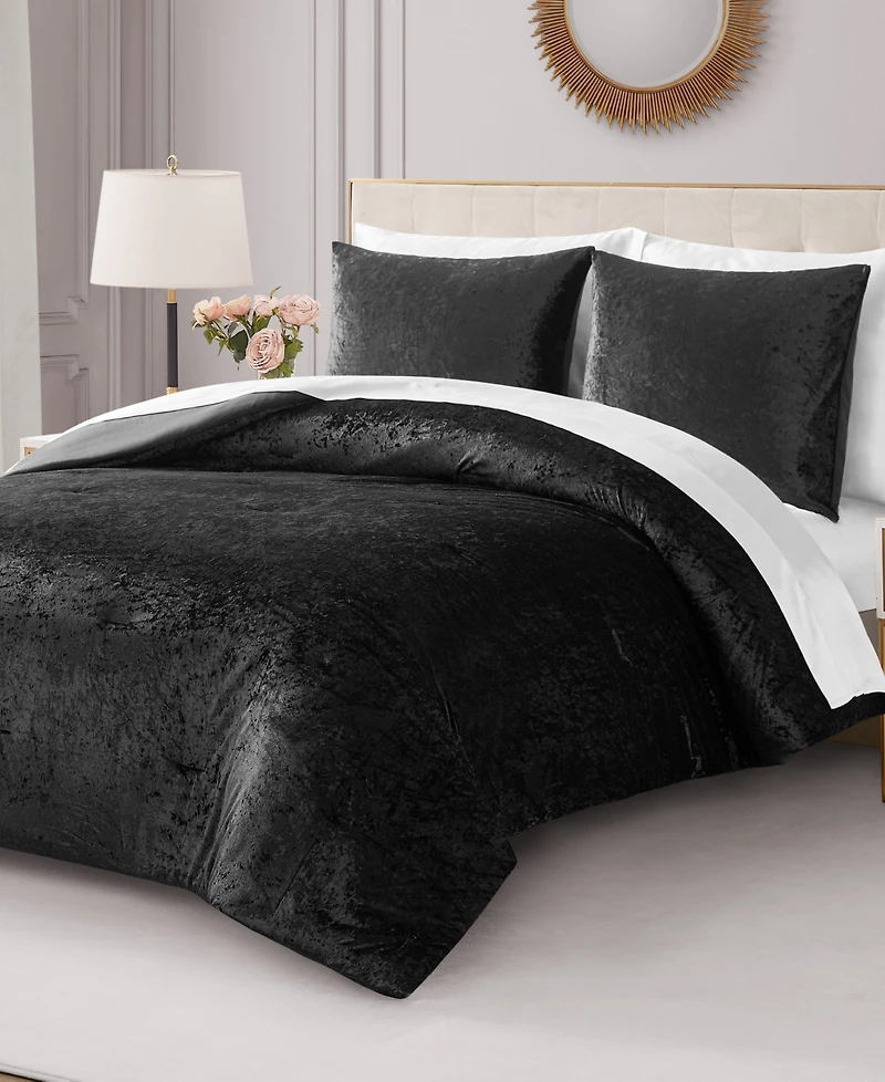 Juicy Couture Crushed Velvet 3-Pc. Comforter Set