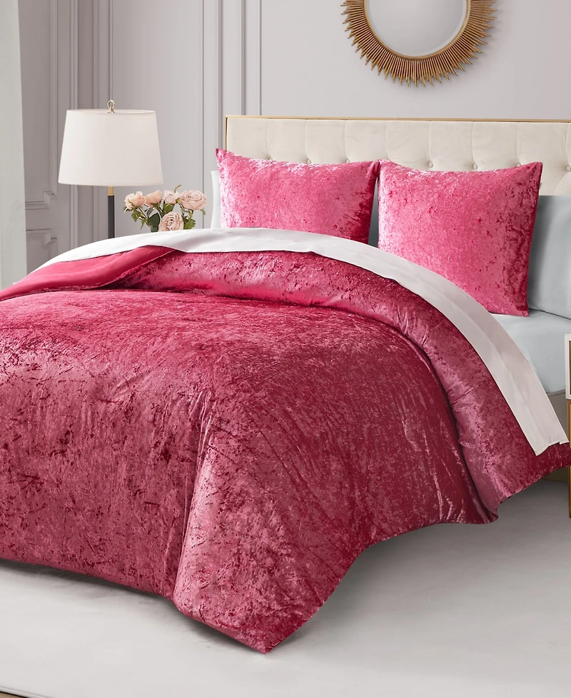 Juicy Couture Crushed Velvet 3-Pc. Comforter Set, King