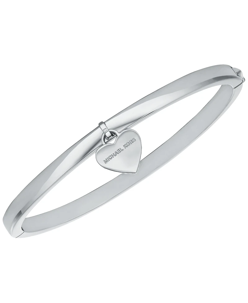 Michael Kors Brass Heart Two-Sided Charm Bangle Bracelet