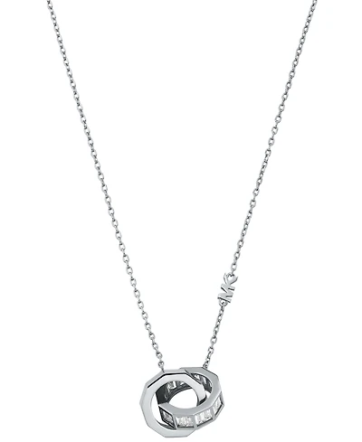Michael Kors Brass Baguette Interlocking Pendant Necklace