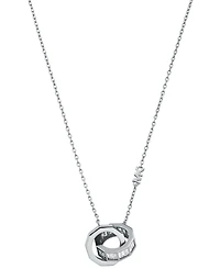 Michael Kors Brass Baguette Interlocking Pendant Necklace