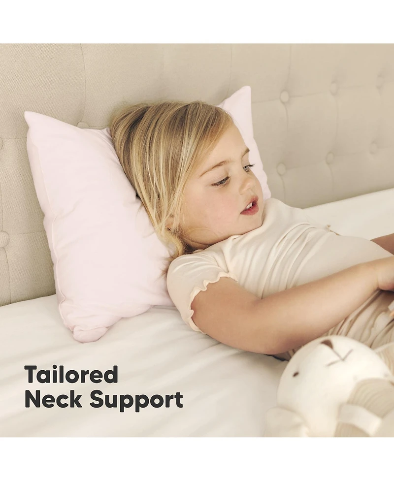 2pk Jumbo Toddler Pillow - Soft Organic Cotton Kids Pillows for Sleeping 14X20 Travel Age 2-5