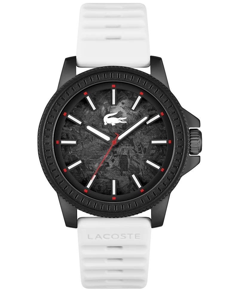 Lacoste Men's Highkey White Silicone Strap Watch 43mm