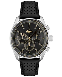 Lacoste Men's Boston Black Leather Strap Watch 42mm