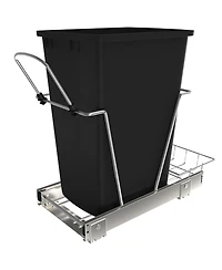 Rev-a-Shelf Pull Out Trash Can 35 Qt for Kitchen Cabinets, Black, Rv-12KD-18C S