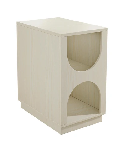 Tribesigns Modern 26" Tall Side End Tables with Open Storage, 3-Tier White Nightstands for Living Room Bedroom,Set of 2 Sofa tables for Small Spa