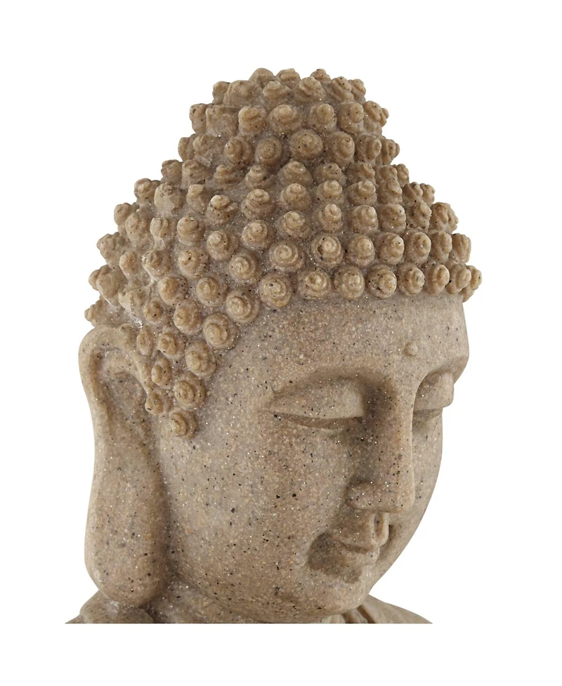 Calm Buddha 22" High Large Zen Asian Indoor Outdoor Decor Sand Stone Floor Fountain with Light Led Outside