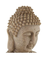 Calm Buddha 22" High Large Zen Asian Indoor Outdoor Decor Sand Stone Floor Fountain with Light Led Outside