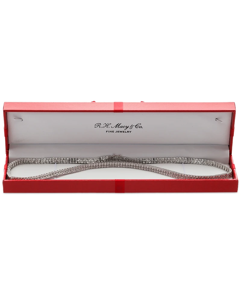 Diamond 24" Double Row Necklace (1 ct. t.w.) in Sterling Silver