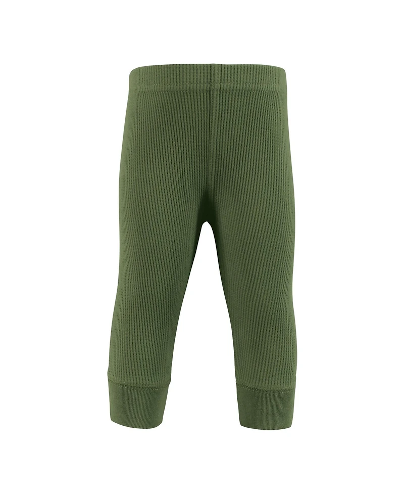 Hudson Baby Boys Thermal Tapered Ankle Pants 4pk, Football, 0-3 Months