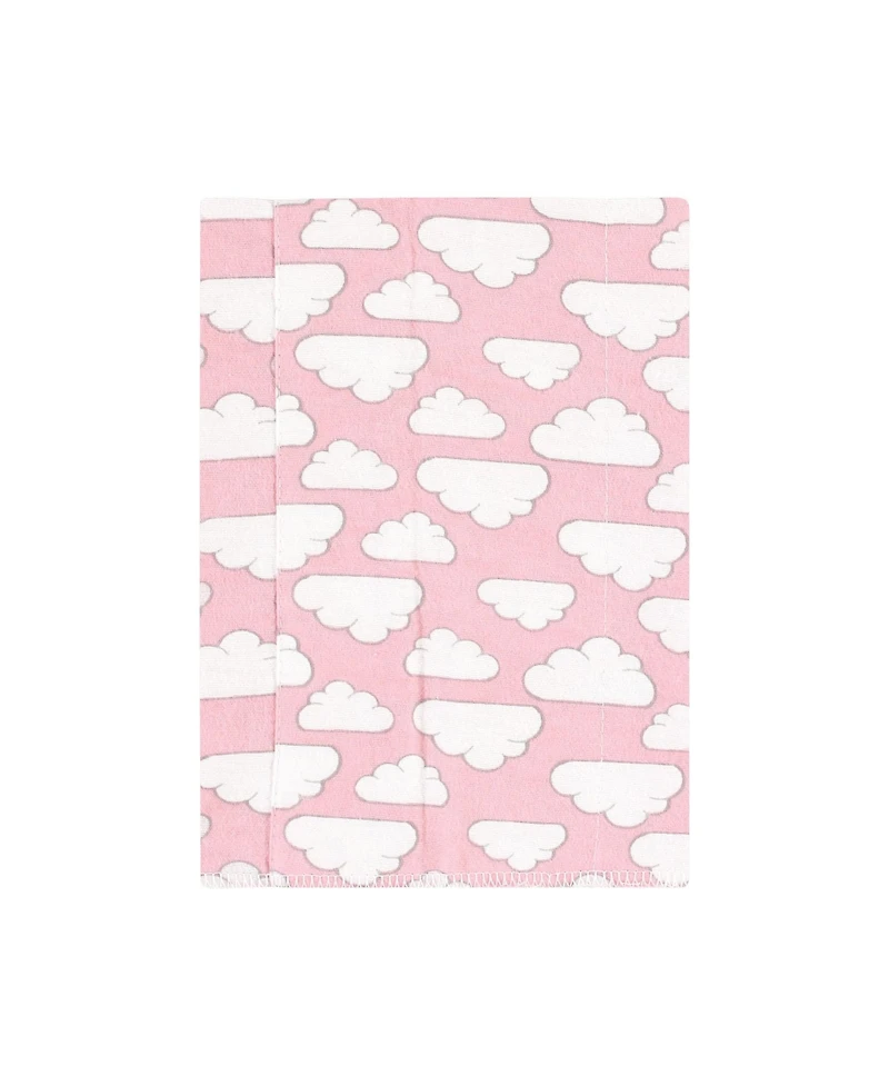 Hudson Baby Girls 4Pk Flannel Burp Cloth (Cotton Poly
