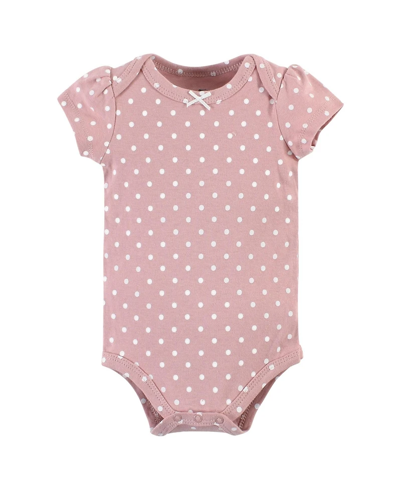 Hudson Baby Girls Cotton Bodysuits 3-Pack