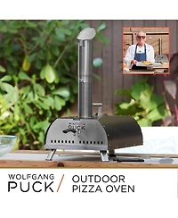 Wolfgang Puck Outdoor Pizza Oven, Durable Stainless Steel, Portable Pizza Oven, Compact Storage, Pellet Pizza Oven