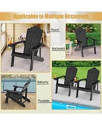 Skonyon Weather Resistant Hips Outdoor Adirondack Chair with Cup Holder
