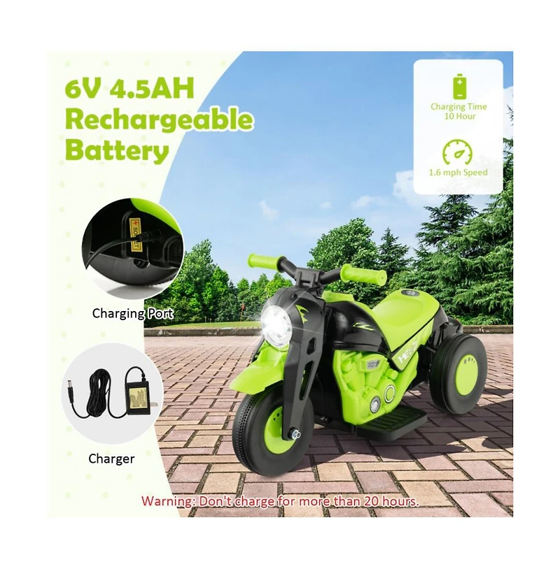 6V Kids Electric Ride on Motorcycle with Bubble Maker and Music