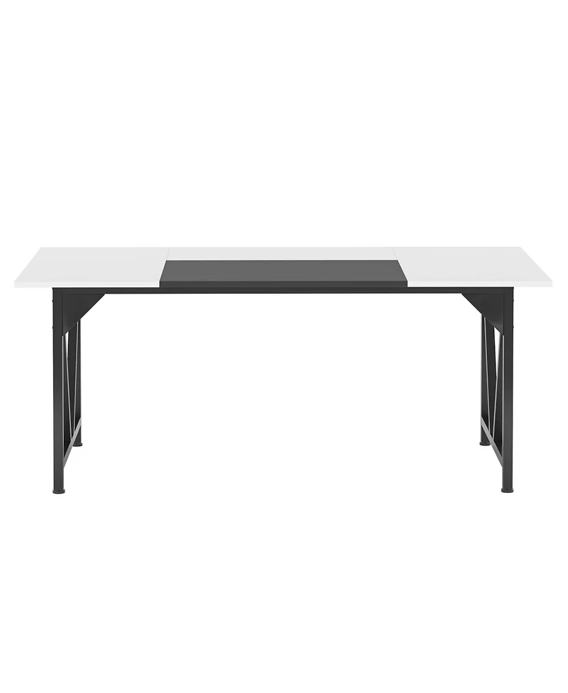 Tribesigns 80'' Executive Desk, L-Shaped Office Table with 55'' Cabinet, Large Computer Desk with Storage Drawers and Shelve