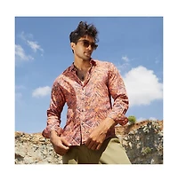 Men's Sienna Brown Animal Print Shirt