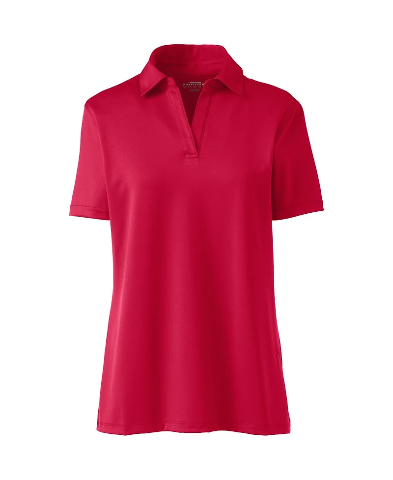 Lands' End Women's Short Sleeve Rapid Dry Sport Neck Polo Shirt