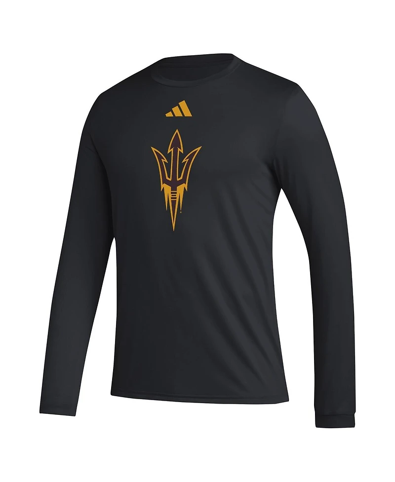 Adidas Men's Black Arizona State Sun Devils Primary Locker Logo Pre-Game Long Sleeve T-Shirt