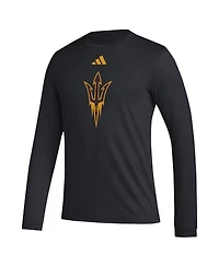 Adidas Men's Black Arizona State Sun Devils Primary Locker Logo Pre-Game Long Sleeve T-Shirt