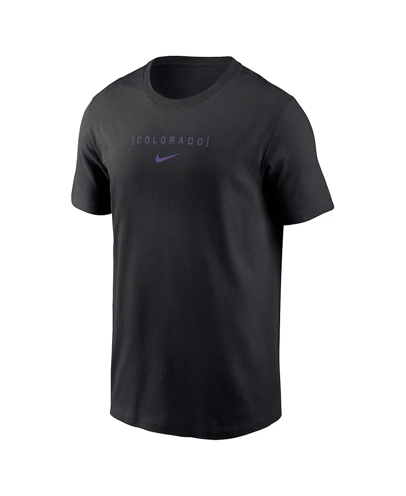 Nike Men's Black Colorado Rockies Large Logo Back Stack T-Shirt