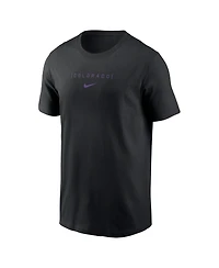 Nike Men's Black Colorado Rockies Large Logo Back Stack T-Shirt