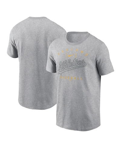 Nike Men's Heather Gray Oakland Athletics Home Team Athletic Arch T-Shirt