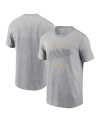 Nike Men's Heather Gray Oakland Athletics Home Team Athletic Arch T-Shirt