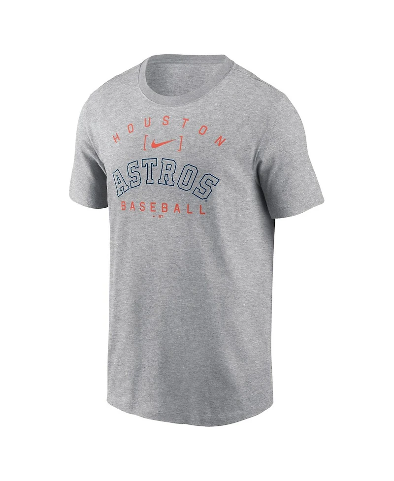 Nike Men's Heather Gray Houston Astros Home Team Athletic Arch T-Shirt