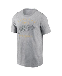Nike Men's Heather Gray Oakland Athletics Home Team Athletic Arch T-Shirt