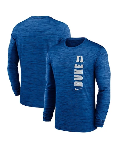 Nike Men's Royal Duke Blue Devils 2024 Sideline Velocity Performance Long Sleeve T-Shirt